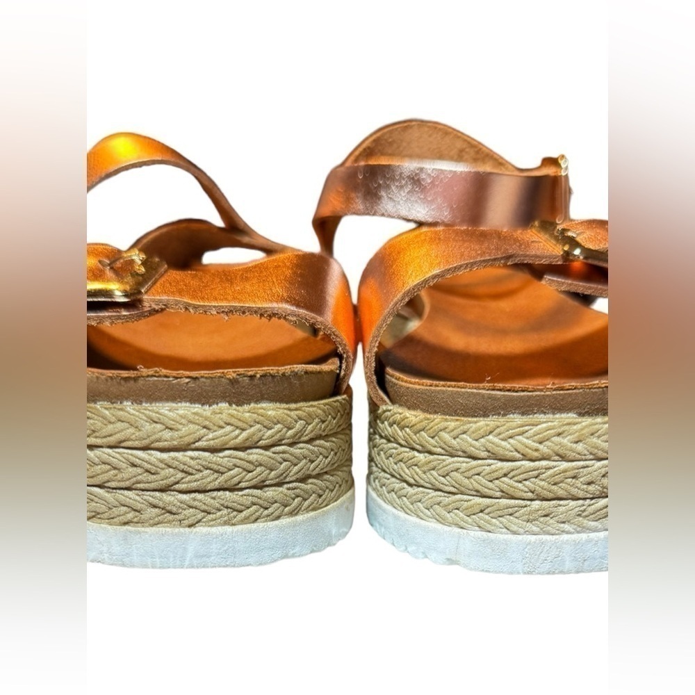 Envie Platform Woven Straw Wedge Sandals - Picture 5 of 6
